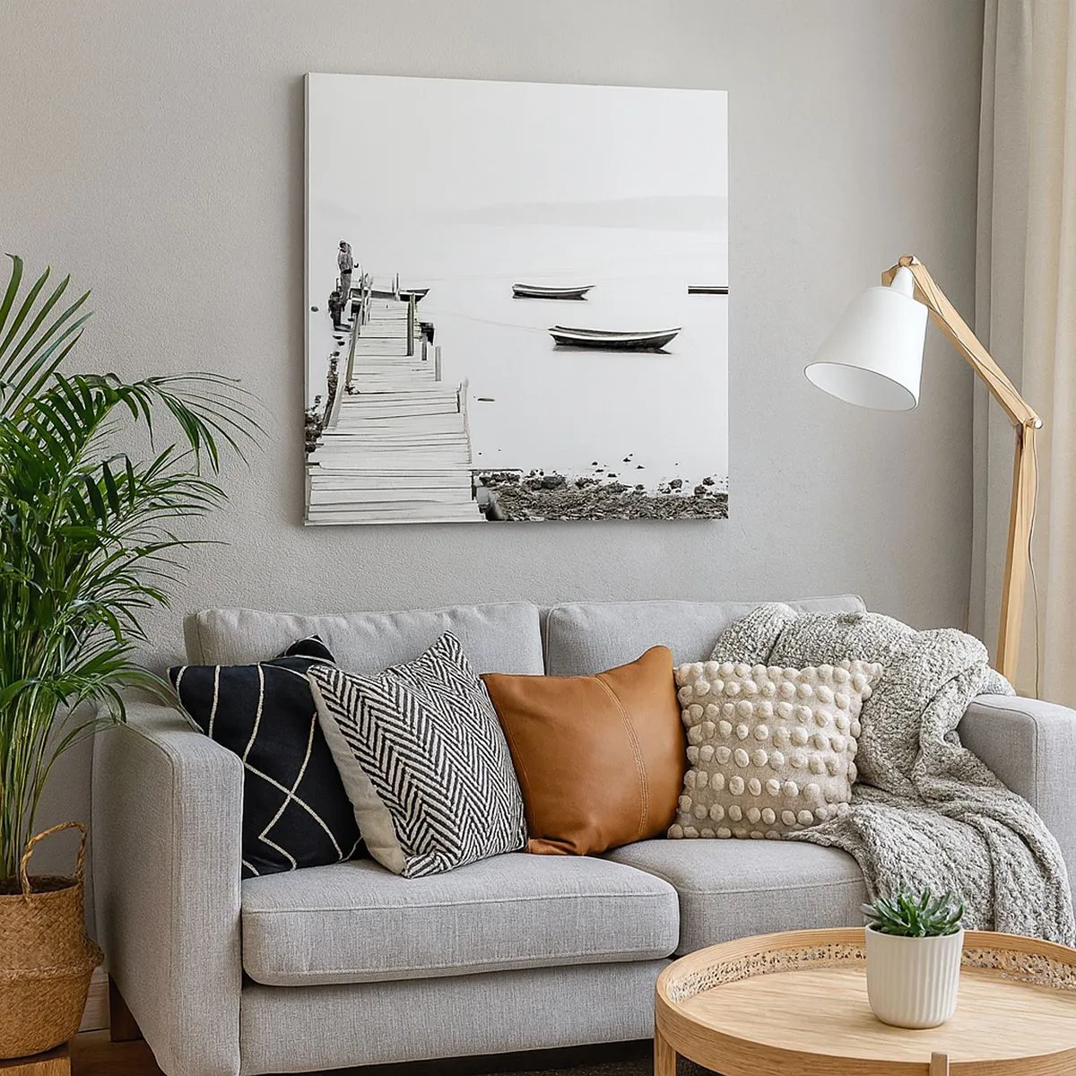 Lærredstryk - Billede på lærred - Over stille og klart vand - 30x30 cm