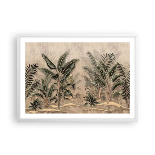 Plakat i hvid ramme - Gravering i kolonistil - 70x50 cm