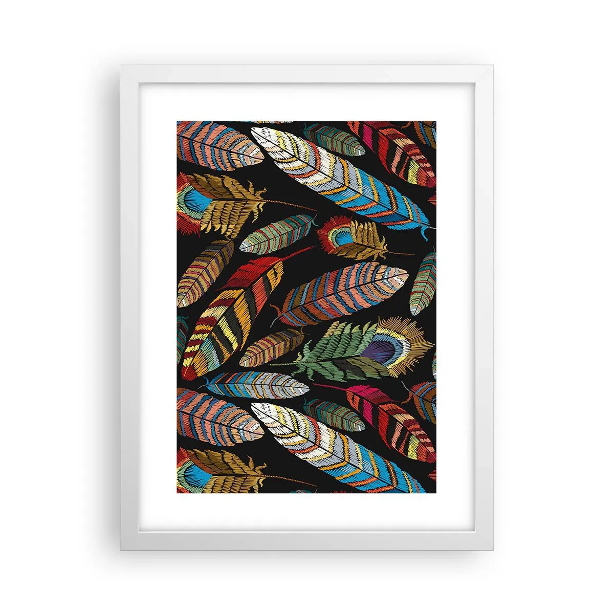 Plakat i hvid ramme - Fuglekarneval - 30x40 cm