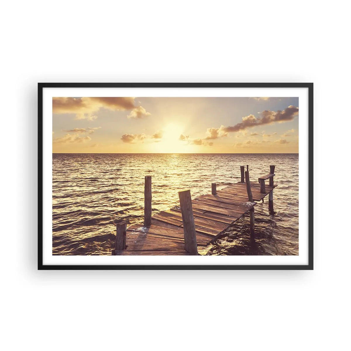 Plakat i sort ramme - Gyldent land af blidhed - 91x61 cm