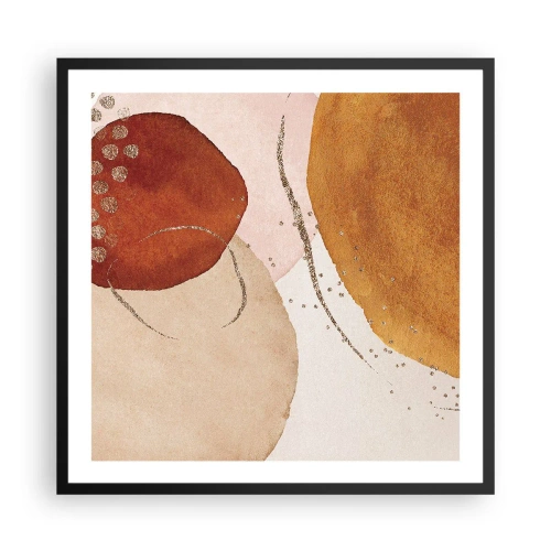 Plakat i sort ramme - Rundhed og bevægelse - 60x60 cm