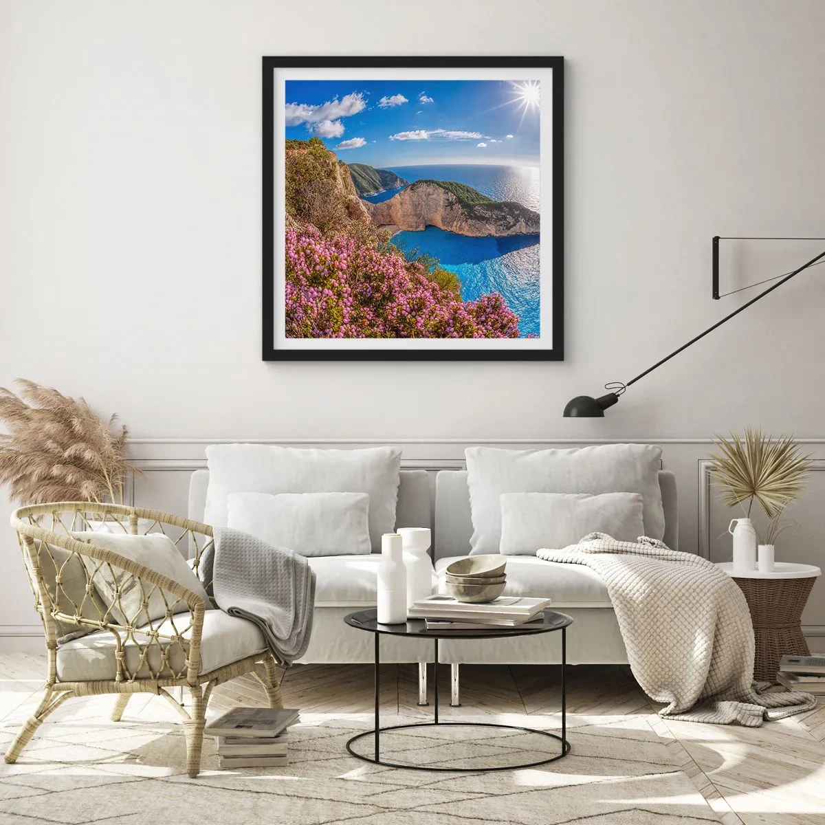 Plakat i sort ramme - Min store græske ferie - 40x40 cm