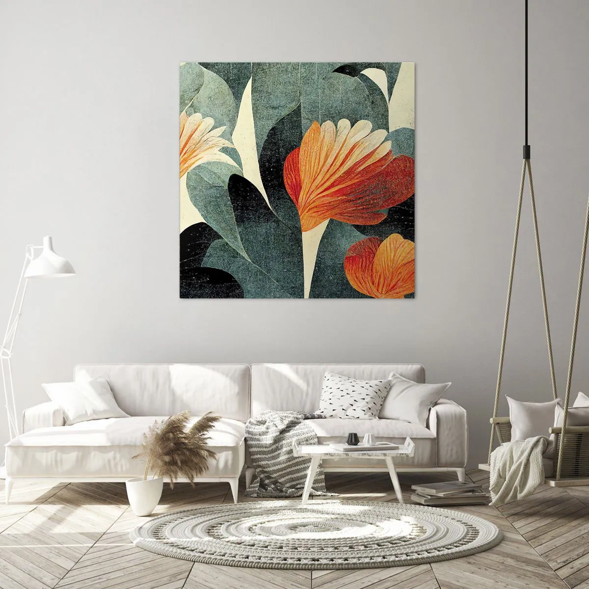 Lærredstryk - Billede på lærred - Varmen fra troperne og køligheden fra det grønne - 50x50 cm