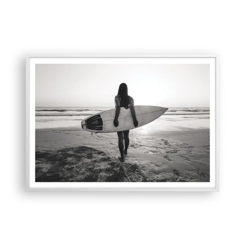 Plakat i hvid ramme - Datter af havbølgen - 100x70 cm