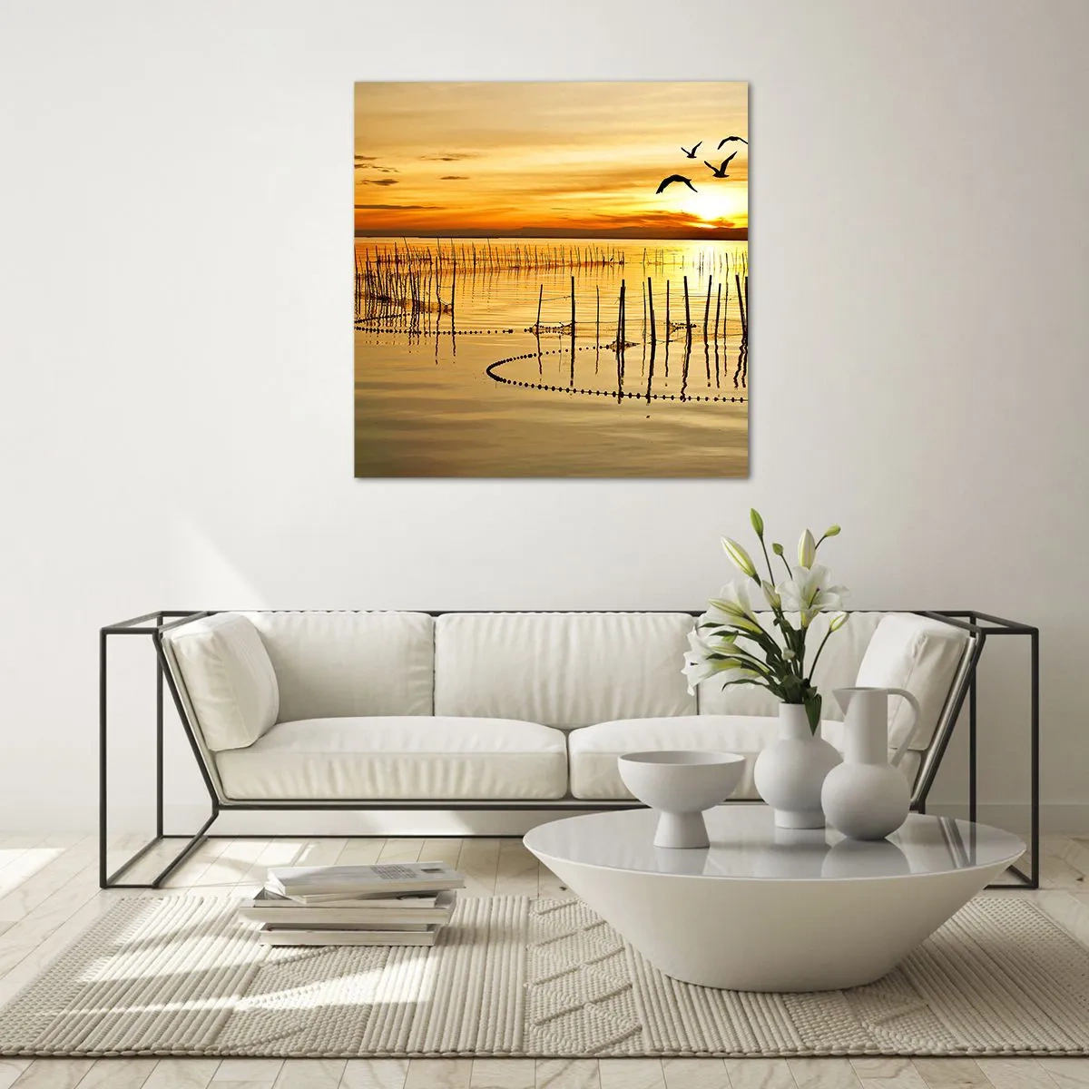 Billede på glas - I fiskeriet - 70x70 cm