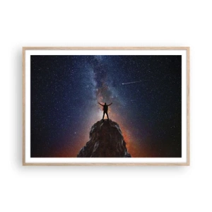 Plakat i ramme af lyst egetræ - Magten er hos mig! - 100x70 cm