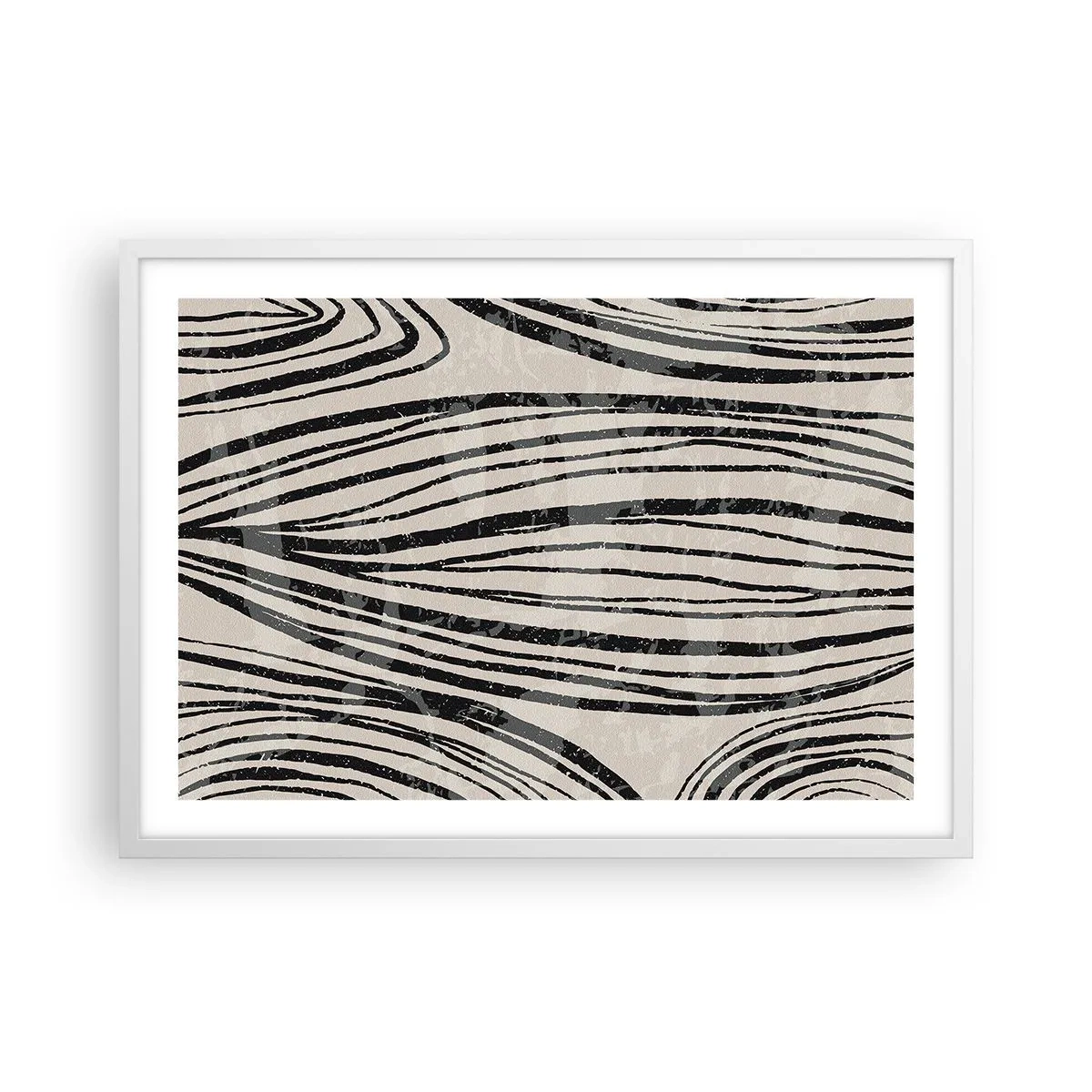 Plakat i hvid ramme - Et spild af linjer - 70x50 cm