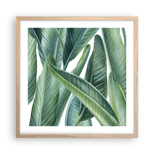 Plakat i ramme af lyst egetræ - Det grønne i sig selv - 50x50 cm