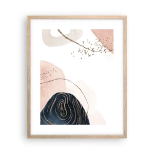 Plakat i ramme af lyst egetræ - Alt flyder - 40x50 cm
