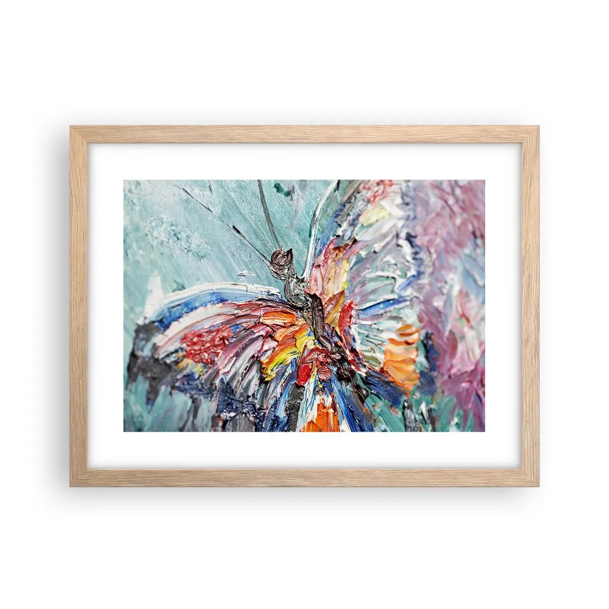 Plakat i ramme af lyst egetræ - Malet af naturen - 40x30 cm