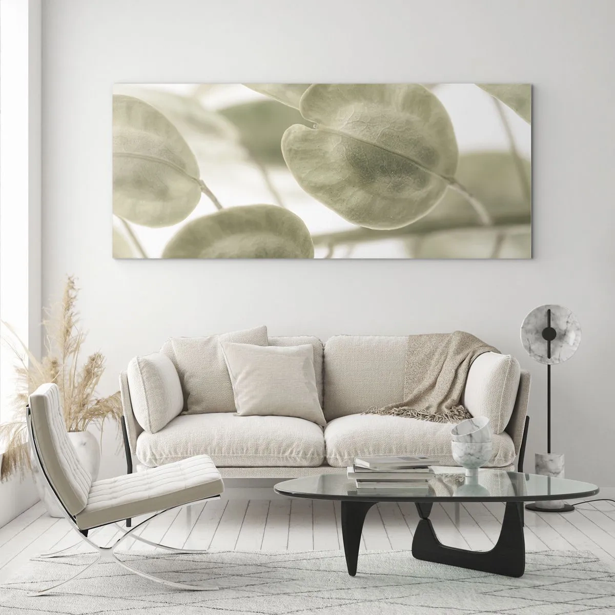 Billede på glas - I begyndelsen var der blade... - 120x50 cm