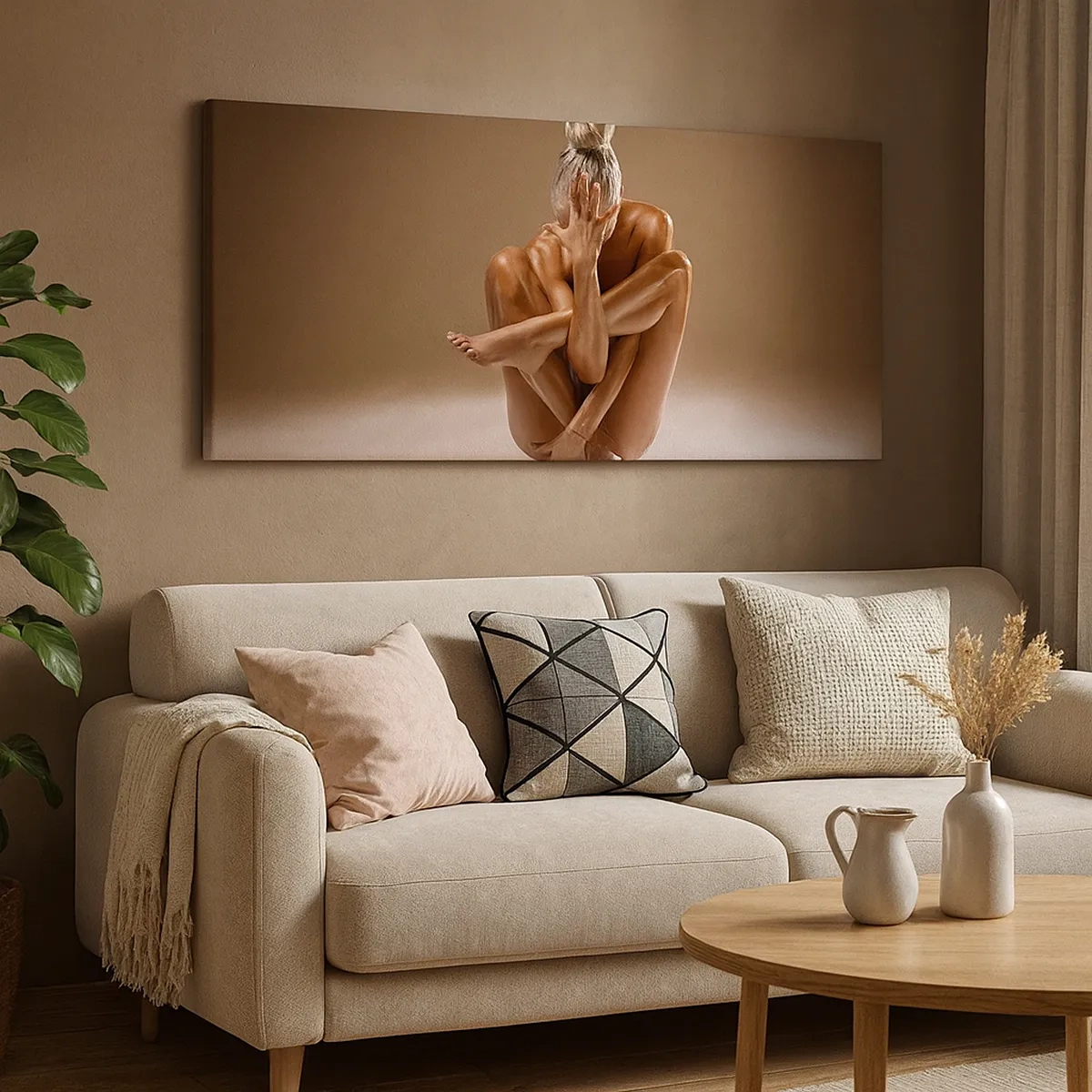 Lærredstryk - Billede på lærred - Enhed mellem krop og ånd - 30x30 cm