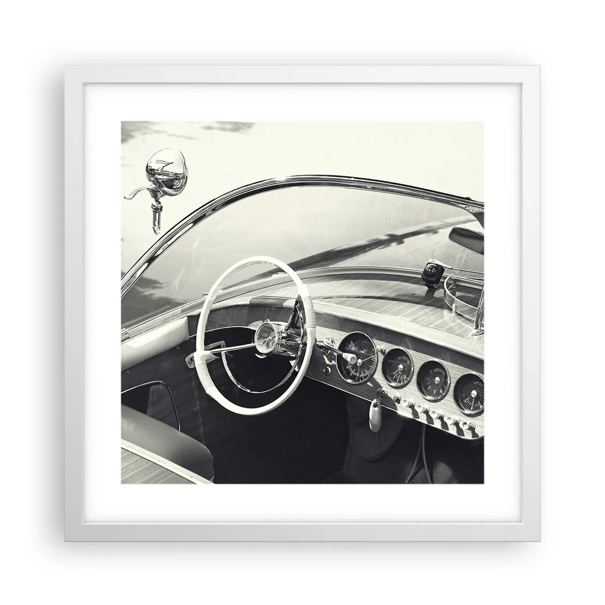 Plakat i hvid ramme - Vejr for de rige - 40x40 cm