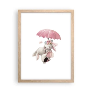 Plakat i ramme af lyst egetræ - Det er kærlighed - 30x40 cm