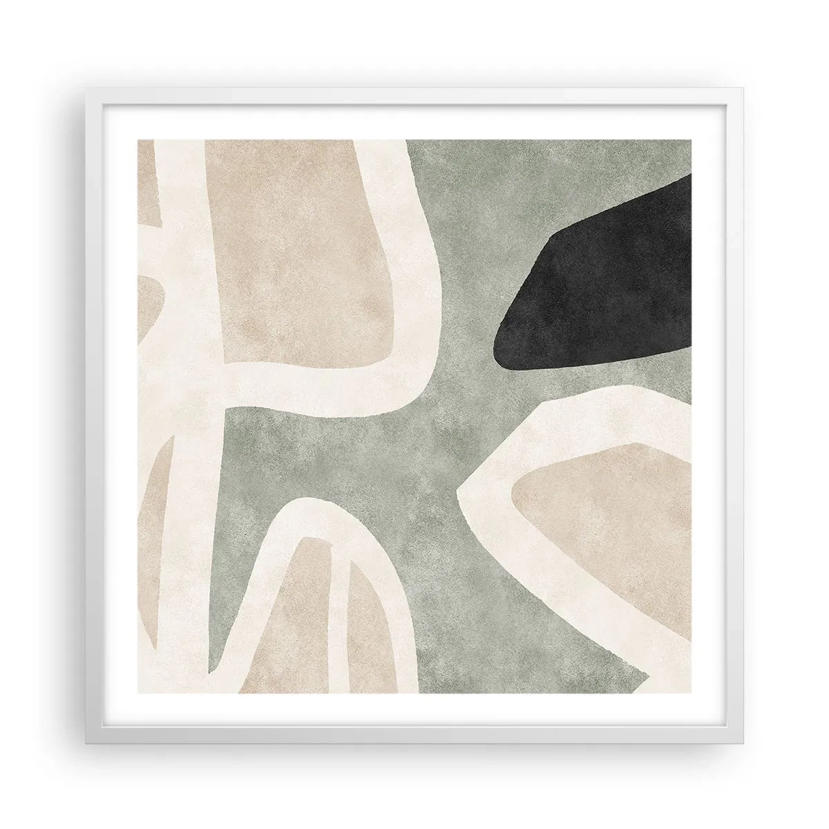 Plakat i hvid ramme - Komposition med et sort tema - 60x60 cm