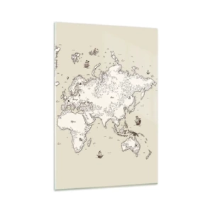 Billede på glas - En rejse rundt om i verden - 80x120 cm
