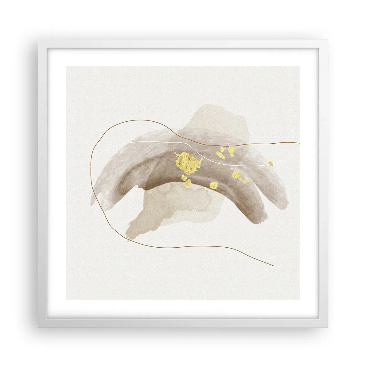Plakat i hvid ramme - Mødt i rummet - 50x50 cm