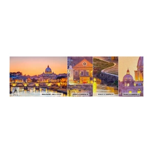 Prøve Fototapet Premium Canvas - Tusmørke over den evige by - By, Rom, Arkitektur - 100x30 cm