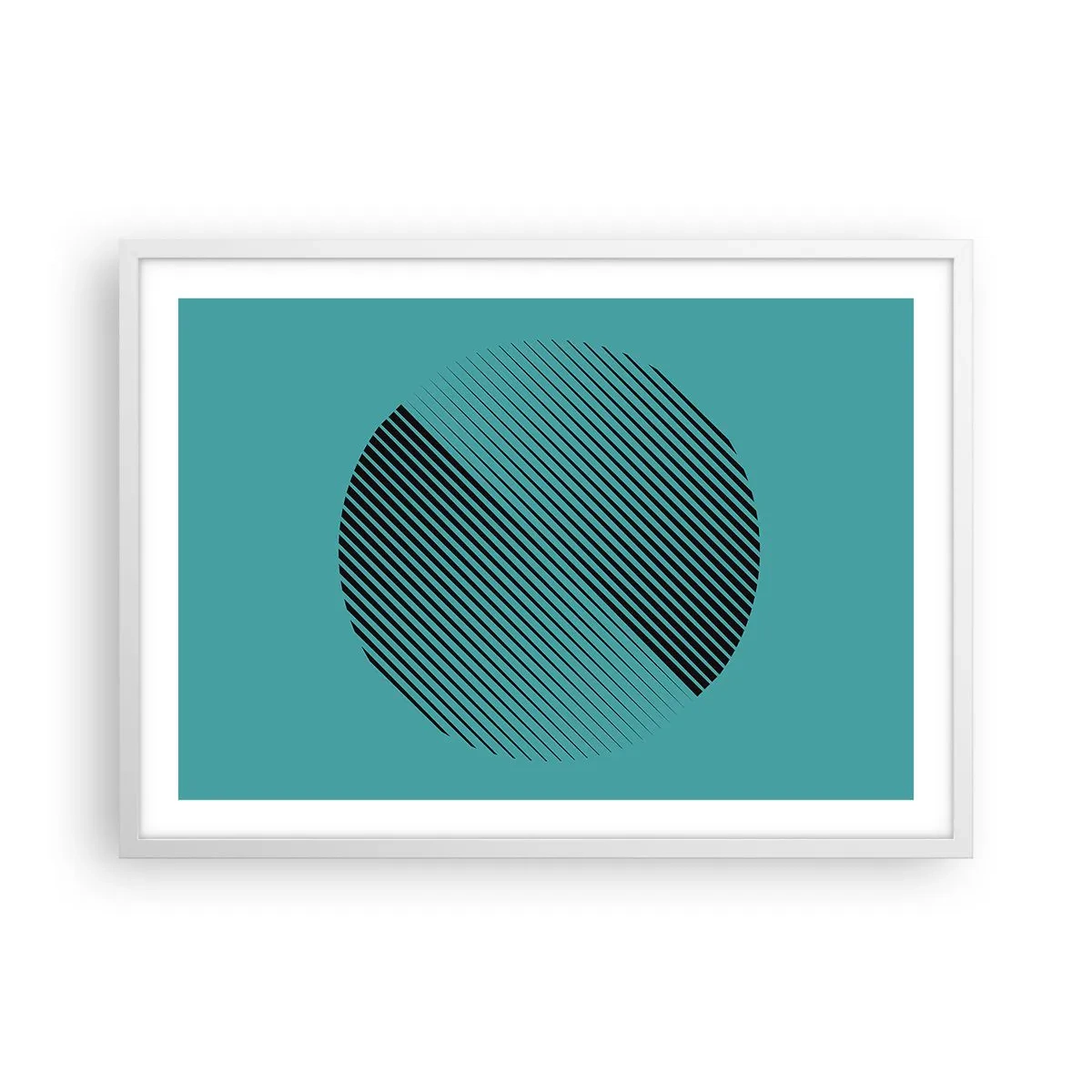 Plakat i hvid ramme - Cirklen - en geometrisk variation - 70x50 cm