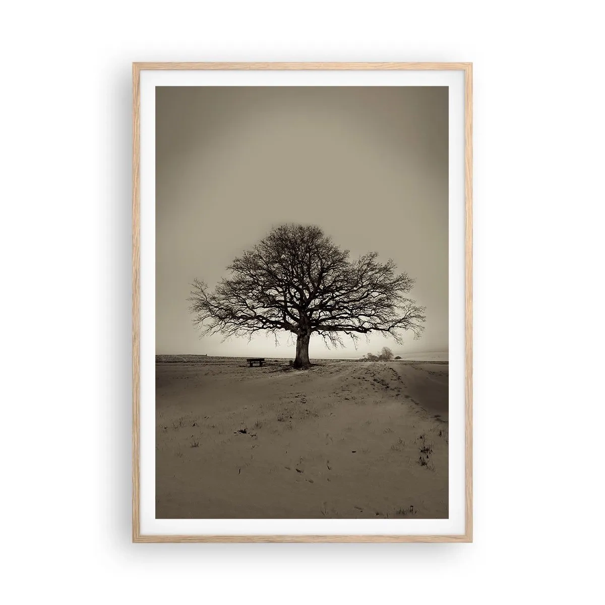 Plakat i ramme af lyst egetræ - Herfra og til evigheden - 70x100 cm