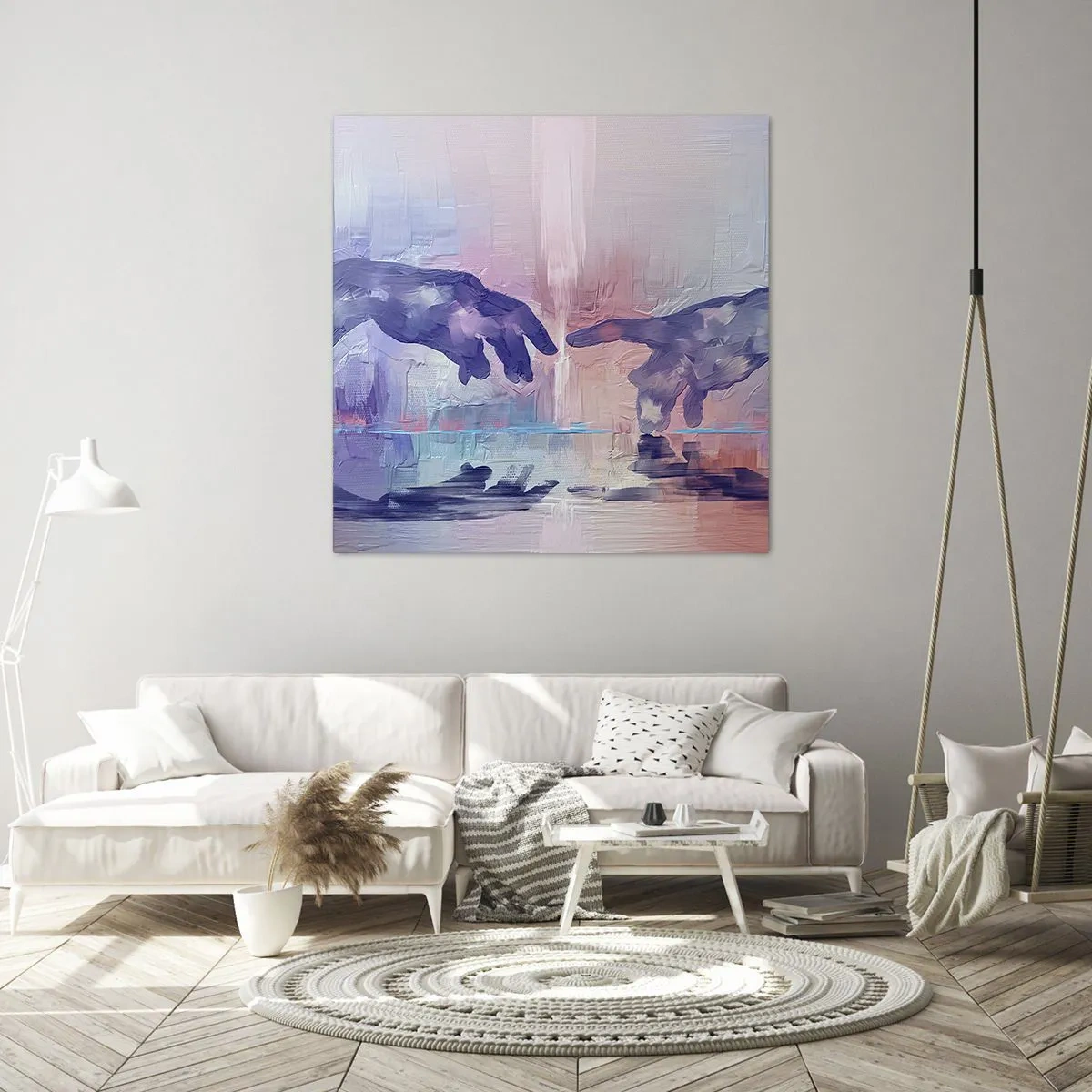 Lærredstryk - Billede på lærred - Den guddommelige gnist af liv - 40x40 cm