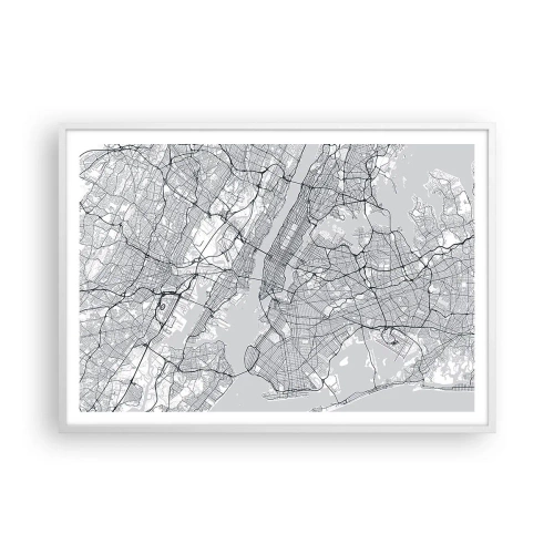 Plakat i hvid ramme - Anatomi af en storby - 100x70 cm