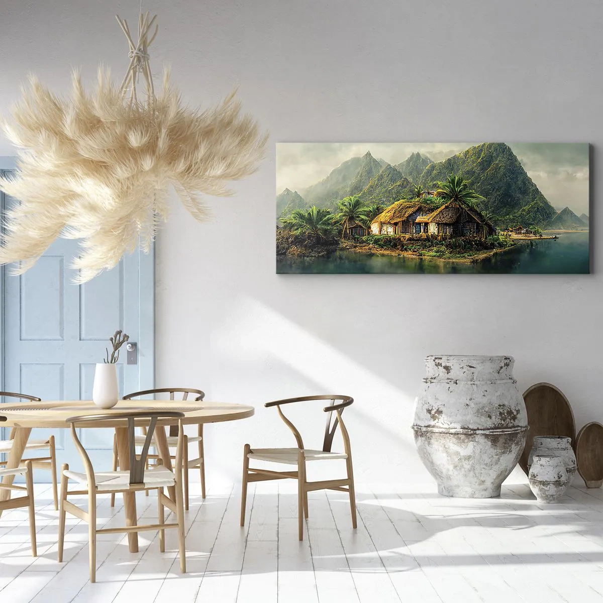 Lærredstryk - Billede på lærred - Tropisk paradis - 90x30 cm