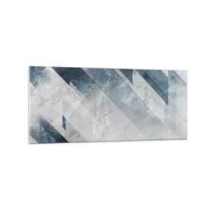 Billede på glas - Rumlig komposition - bevægelse af gråtoner - 120x50 cm