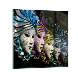 Billede på glas - Mysterium i guld og sølv - 40x40 cm