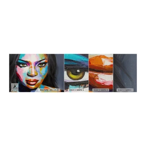 Prøve Fototapet Premium Canvas - Du kan ikke tage dine øjne fra - Portræt af en kvinde, ansigt, Stykke - 100x30 cm