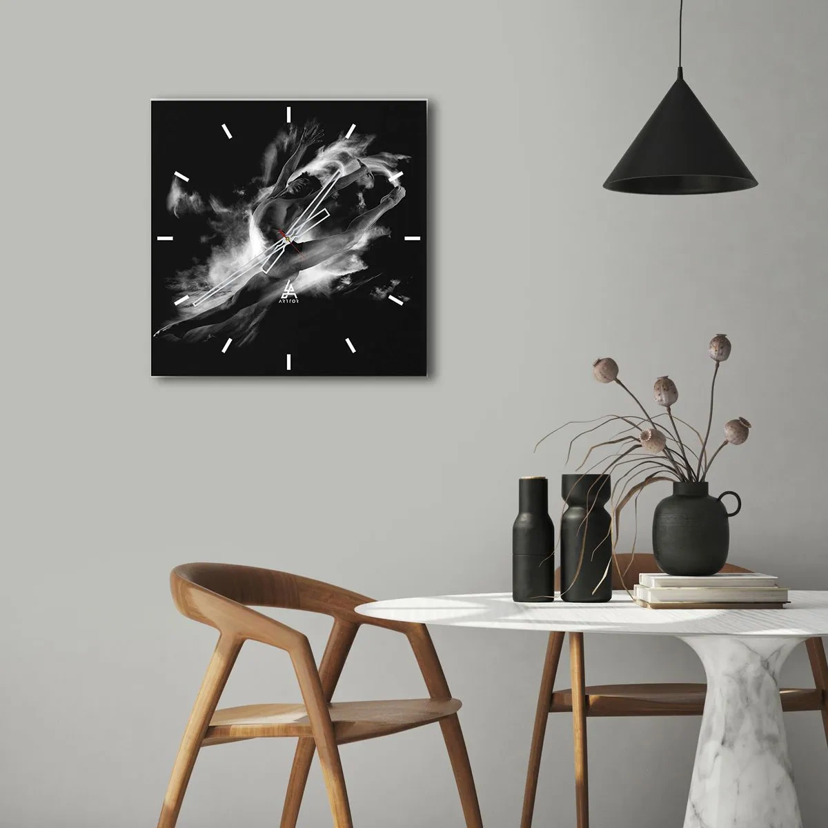 Vægur, Uret - Stoppet under flyvning - 30x30 cm