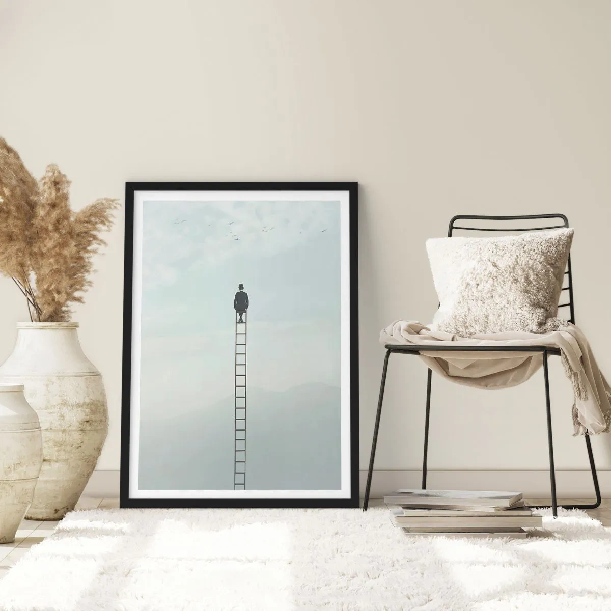Plakat i sort ramme - Stig yderligere - 40x50 cm