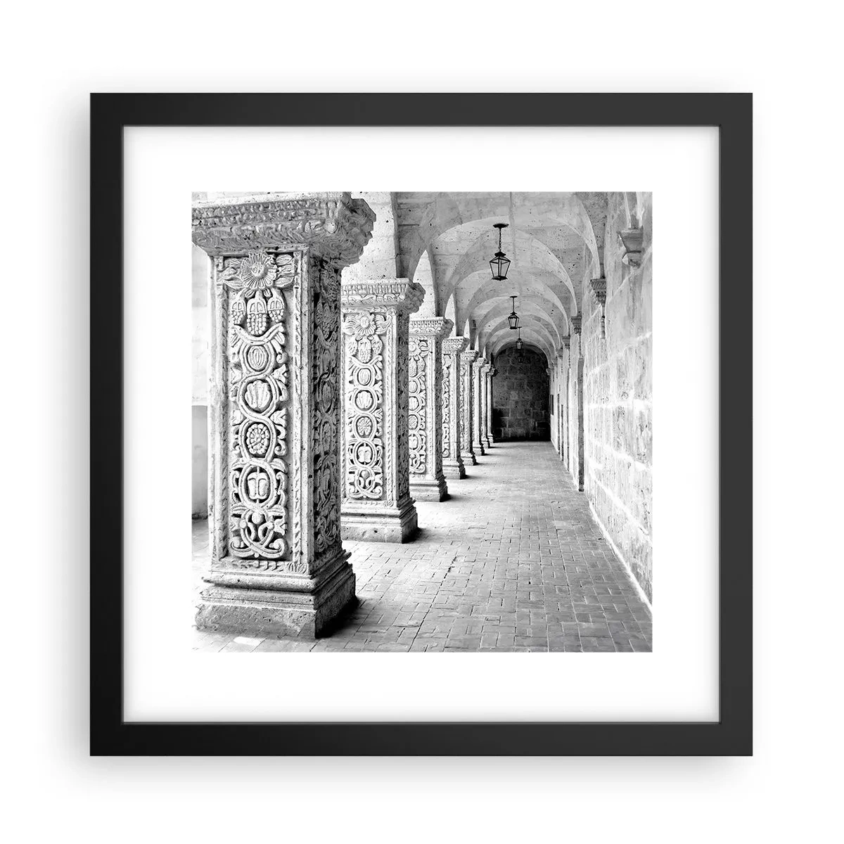 Plakat i sort ramme - Og hvor går det hen...? - 30x30 cm