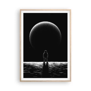 Plakat i ramme af lyst egetræ - Ansigt til ansigt - 70x100 cm