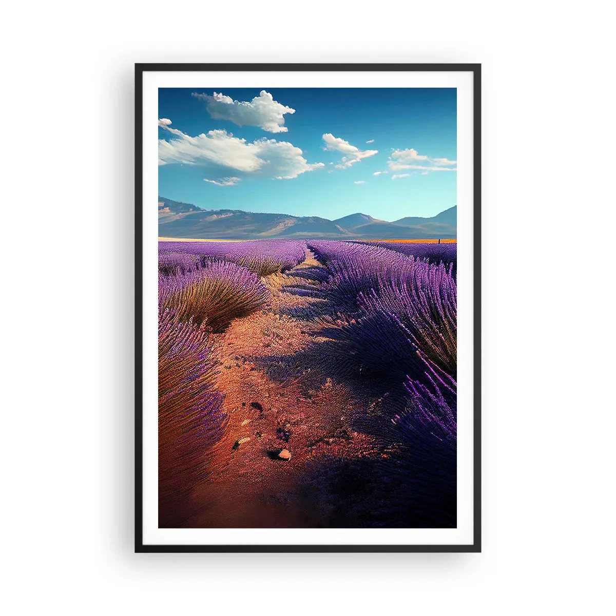 Plakat i sort ramme - Duftende marker - 70x100 cm