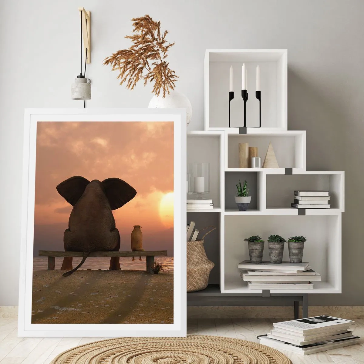 Plakat i hvid ramme - Det er godt at være stille sammen - 50x70 cm