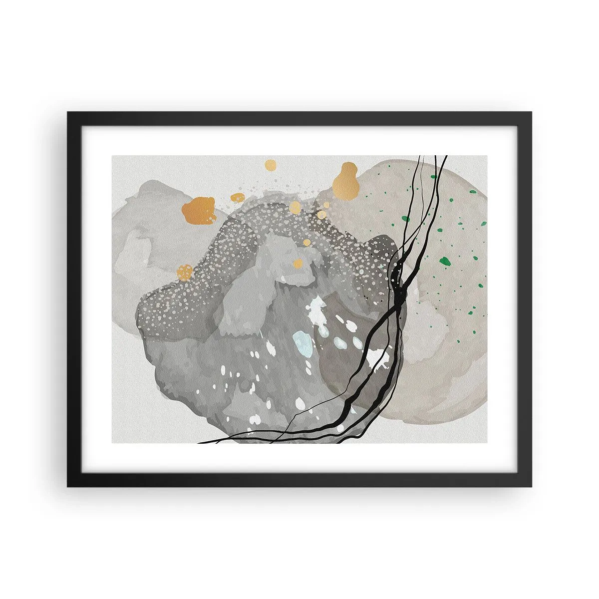 Plakat i sort ramme - Organisk komposition - 50x40 cm