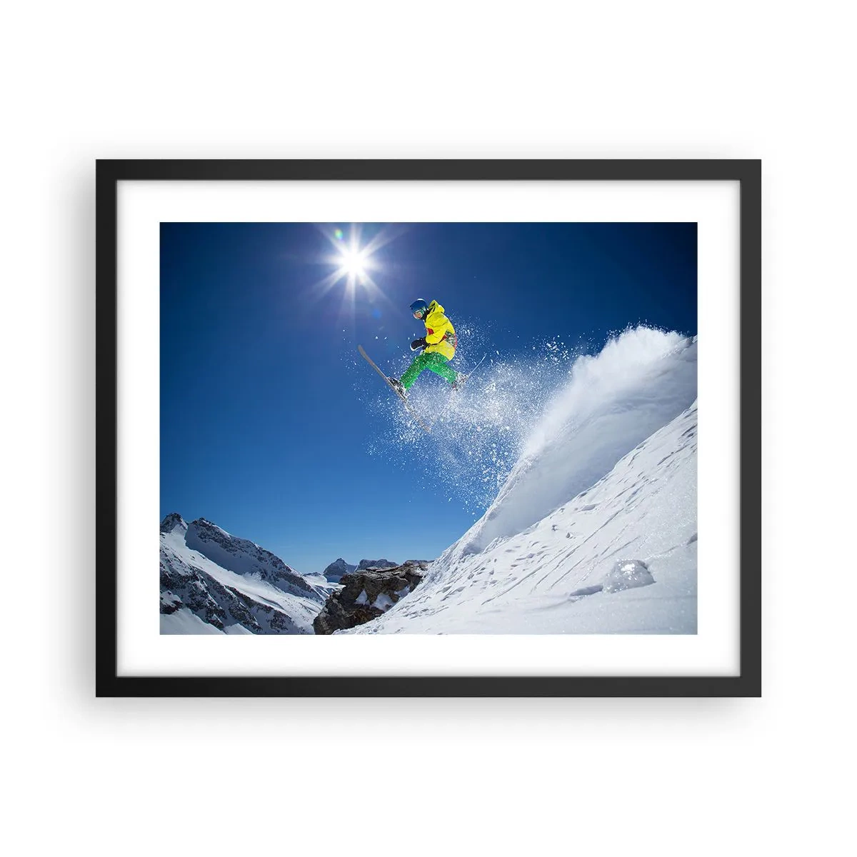 Plakat i sort ramme - Danser med bjergene - 50x40 cm