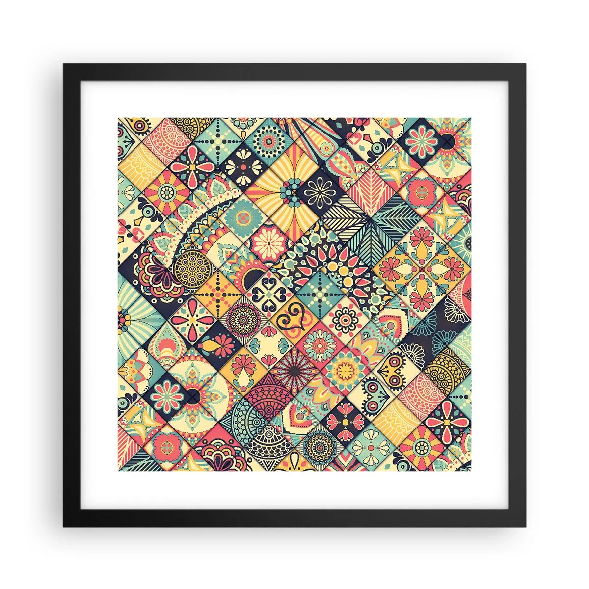 Plakat i sort ramme - Marokkansk stemning - 40x40 cm