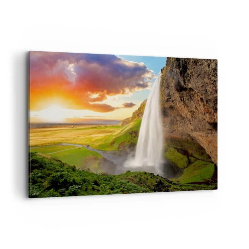 Lærredstryk - Billede på lærred - Den islandske sommers fylde - 100x70 cm