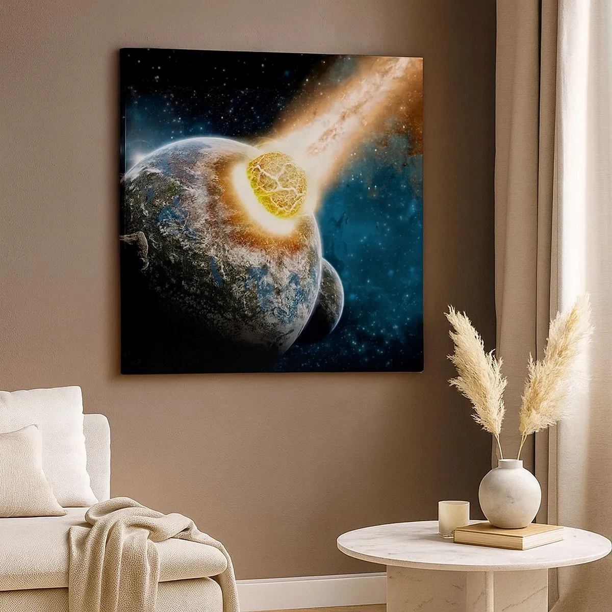 Lærredstryk - Billede på lærred - Udslettelse eller fødsel? - 30x30 cm