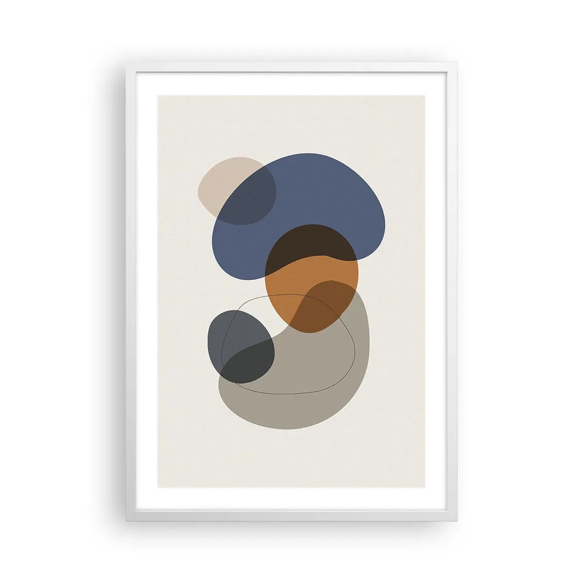 Plakat i hvid ramme - Dråber af farve - 50x70 cm