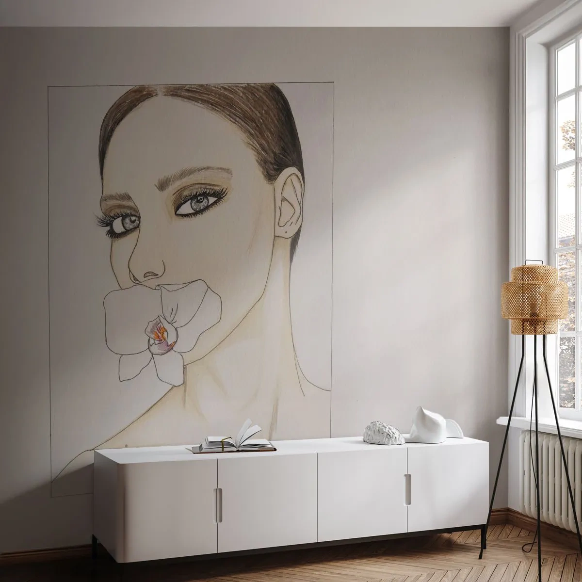 Fototapet Premium Sand - Et symbol på elegance og skønhed - Abstraktion, Stykke, Kvinde - 100x70 cm