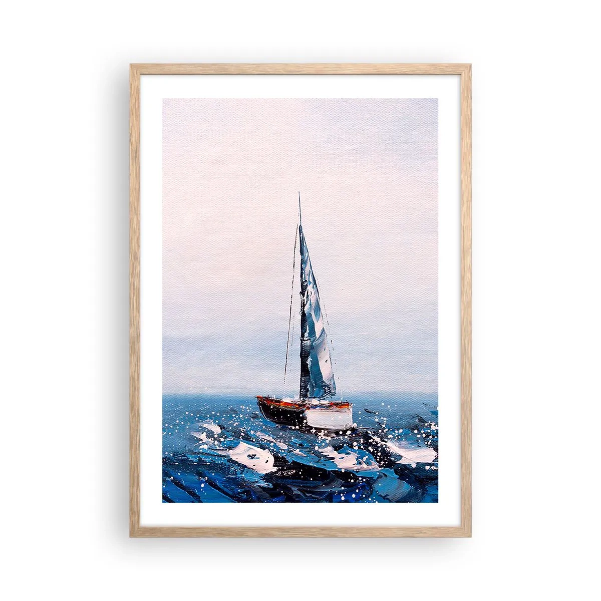 Plakat i ramme af lyst egetræ - Vindens broderskab - 50x70 cm