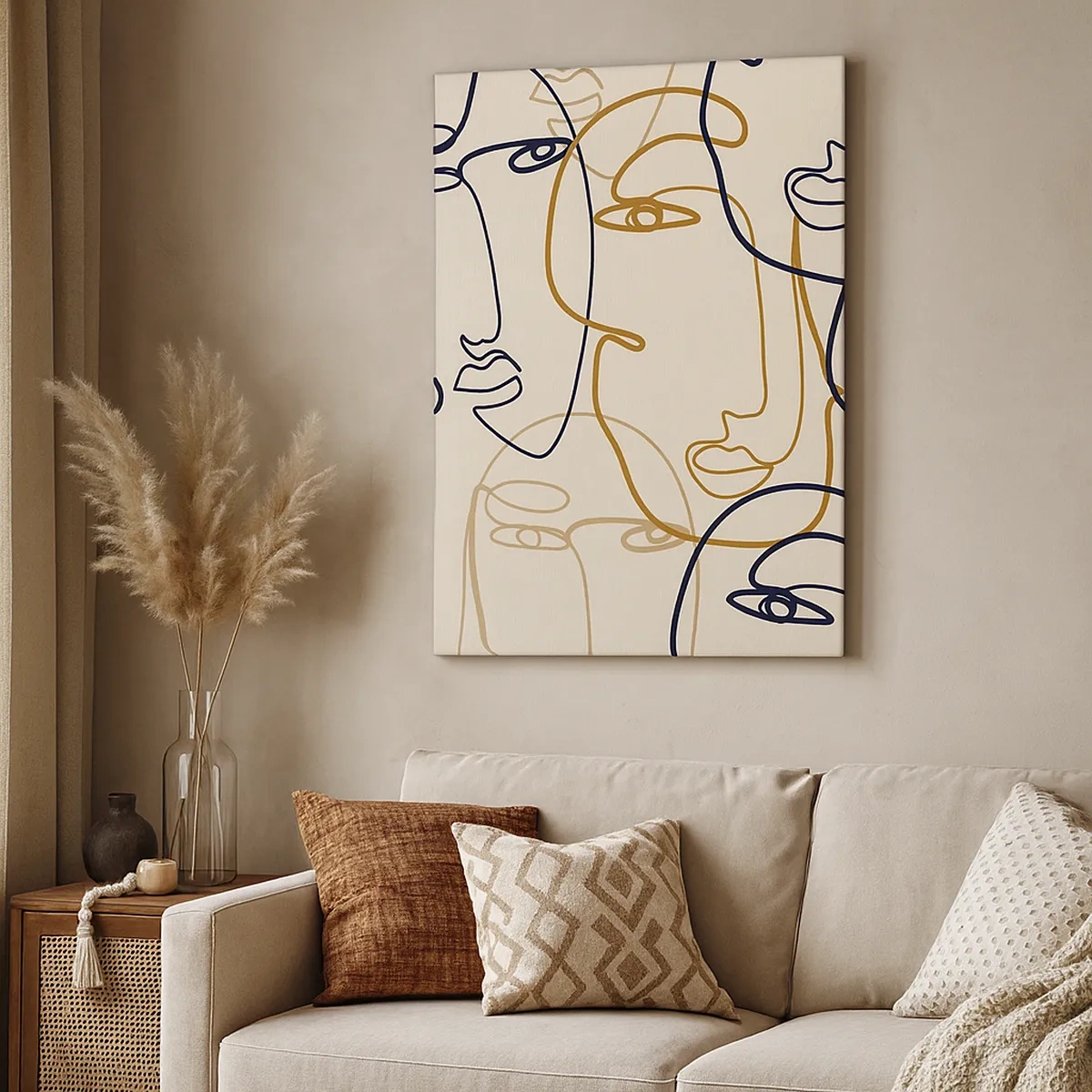 Lærredstryk - Billede på lærred - Portræt ganget med hinanden - 50x70 cm