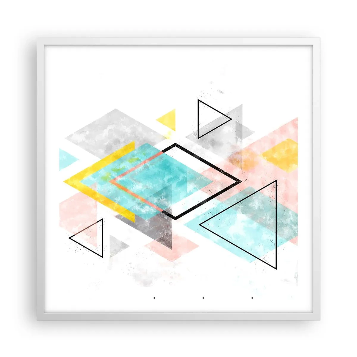 Plakat i hvid ramme - Geometrisk leg - 60x60 cm