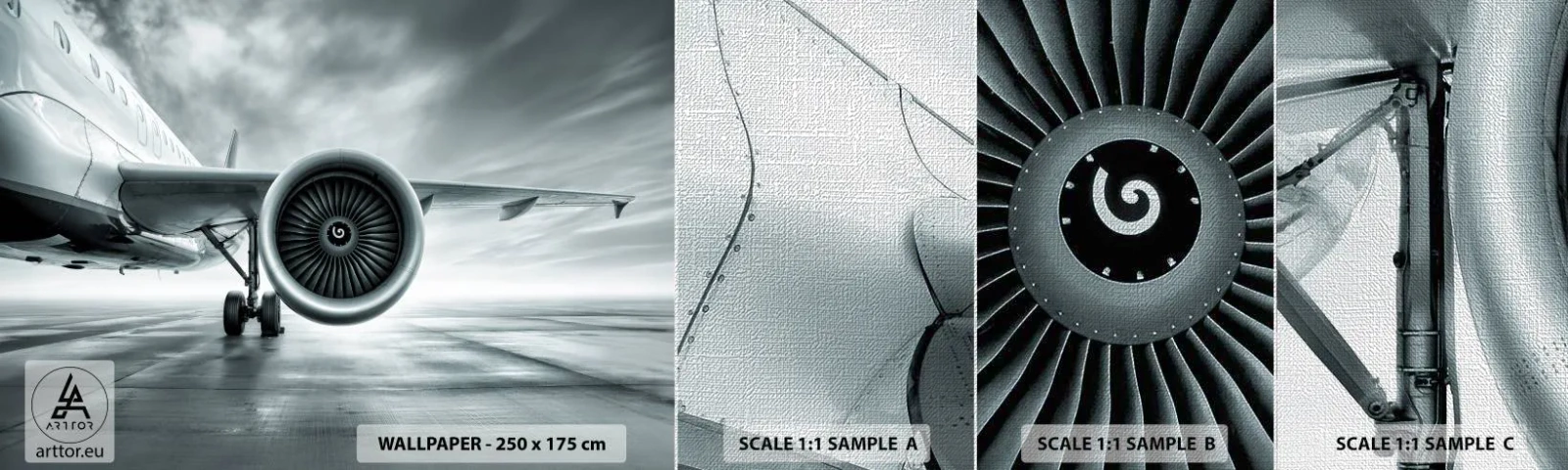 Prøve Fototapet Premium Canvas - Der er kraft! - Fly, Rejse, Forretning - 100x30 cm