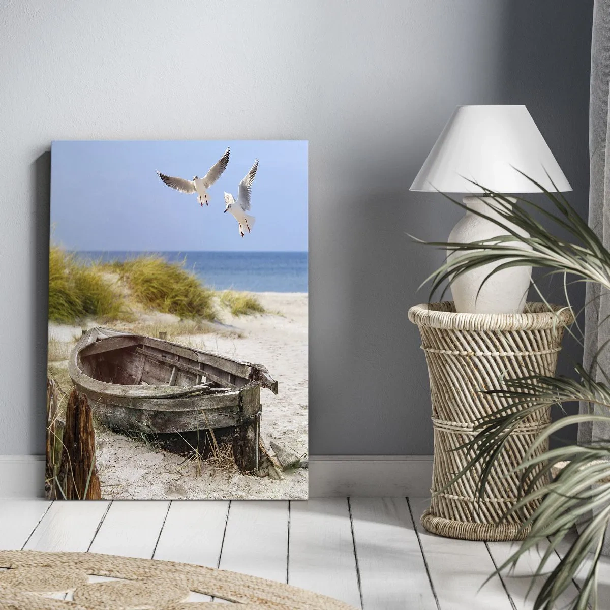 Lærredstryk - Billede på lærred - Badet i vinden - 65x120 cm