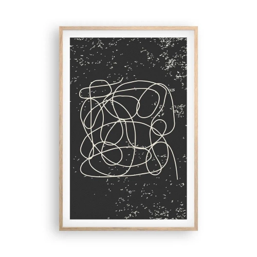 Plakat i ramme af lyst egetræ - Vandrende tanker - 61x91 cm