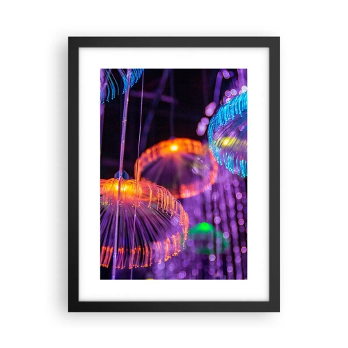 Plakat i sort ramme - Lysende springvand - 30x40 cm